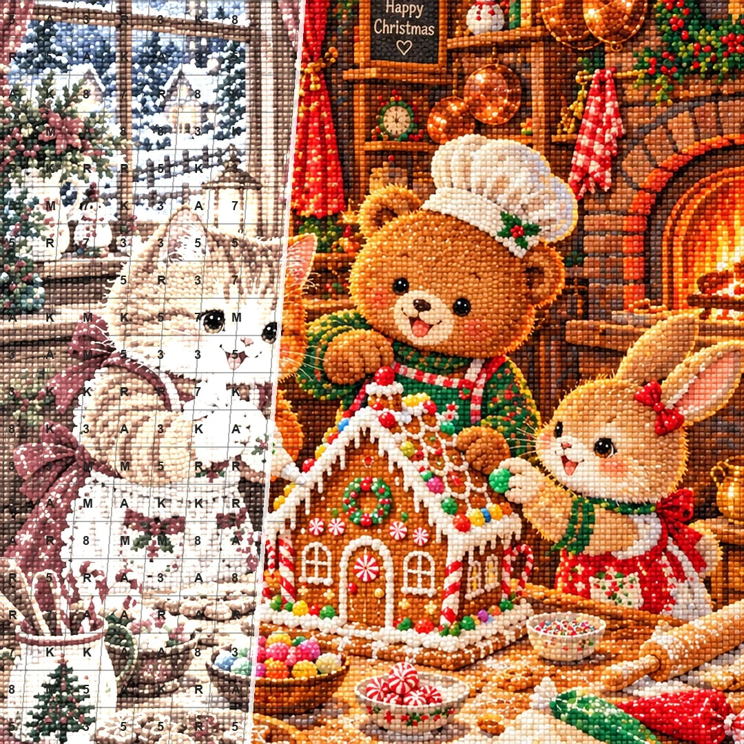 Christmas Gingerbread Baking Party diamond drill detail