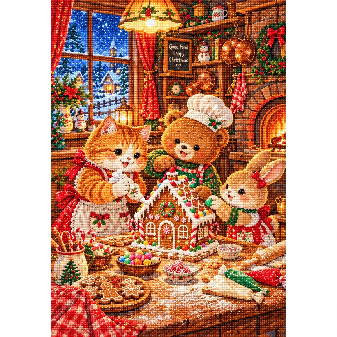Christmas Gingerbread Baking Party finished diamond painting