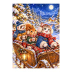 Christmas Animals Winter Picnic original artwork