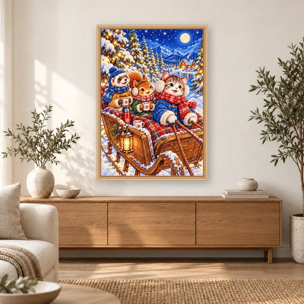 Christmas Animals Winter Picnic home decor scene