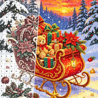 Christmas Gift Sleigh at Sunset diamond drill detail