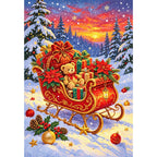 Christmas Gift Sleigh at Sunset finished diamond painting