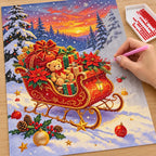 Christmas Gift Sleigh at Sunset diamond painting process