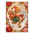 Vintage Christmas Squirrel Carrying Gift original artwork