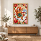 Vintage Christmas Squirrel Carrying Gift home decor scene