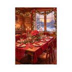 Elegant Christmas Dinner Table original artwork