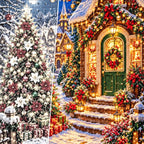Moonlit Christmas Village Doorway diamond drill detail