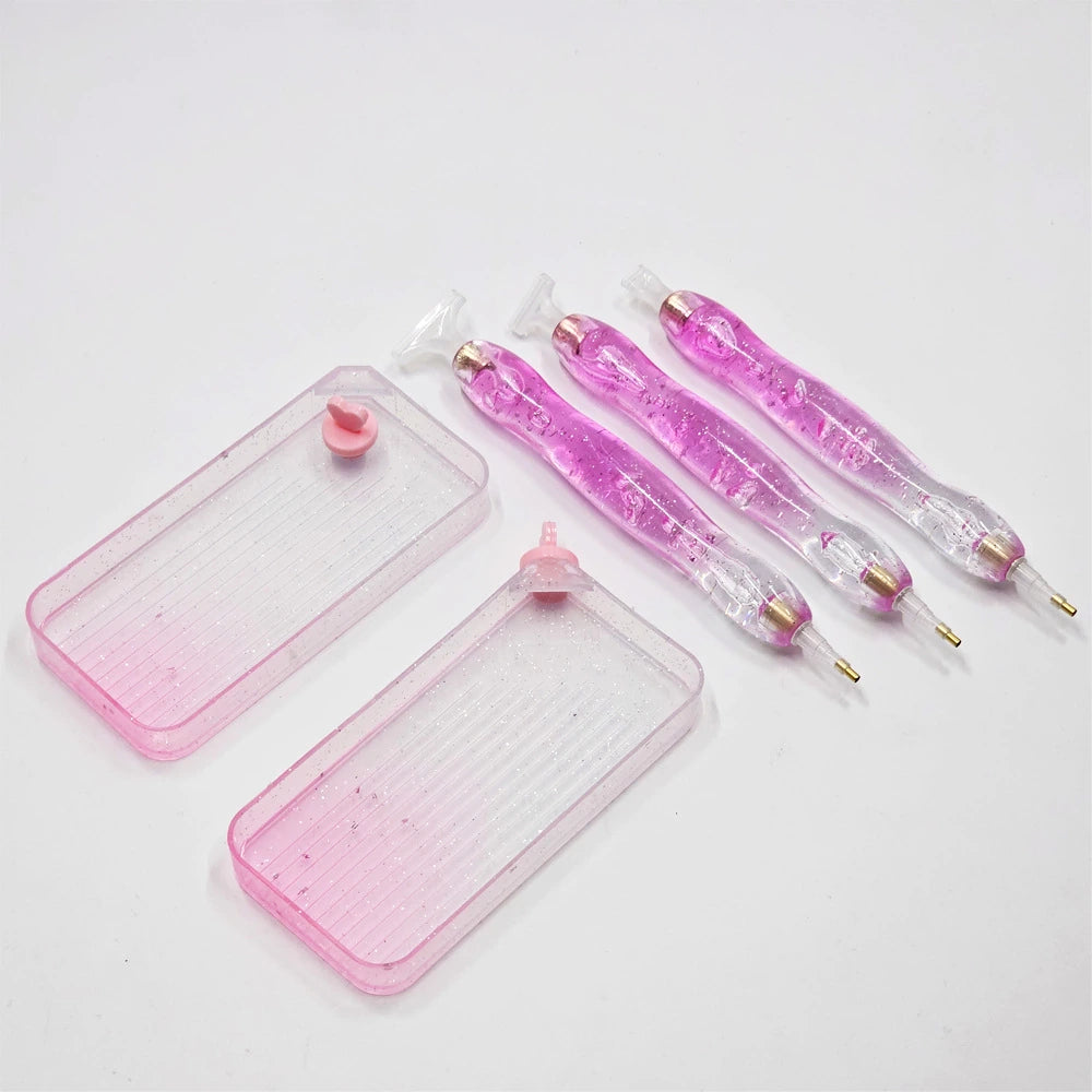 Pink 8PCS diamond painting pen set product arrangement