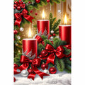 Red Candle Christmas Garland Diamond Painting Kit