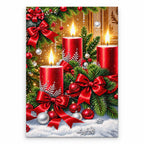 Red Candle Christmas Garland Diamond Painting Kit