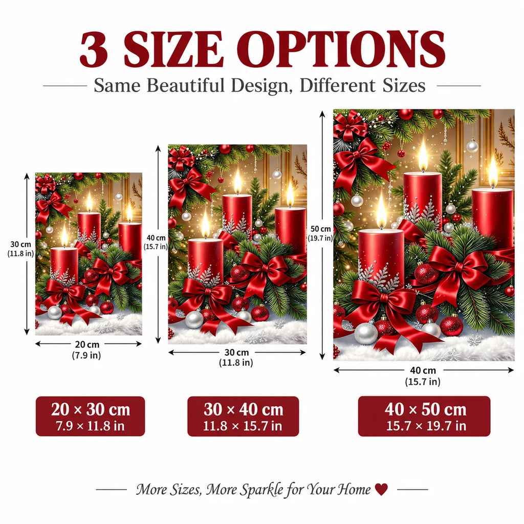 Red Candle Christmas Garland Diamond Painting Kit