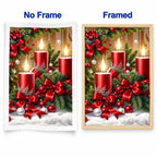 Red Candle Christmas Garland Diamond Painting Kit