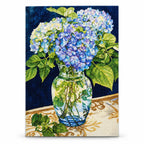Blue Hydrangea Flower Vase Diamond Painting Kit