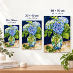 Blue Hydrangea Flower Vase Diamond Painting Kit