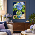 Blue Hydrangea Flower Vase Diamond Painting Kit