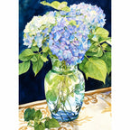 Blue Hydrangea Flower Vase Diamond Painting Kit