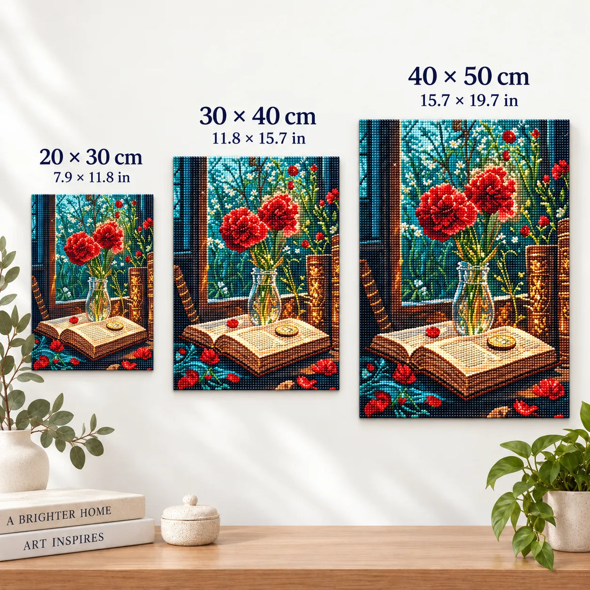 Vintage Poppy Flower Book Diamond Painting Kit Art