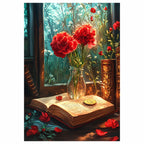 Vintage Poppy Flower Book Diamond Painting Kit Art