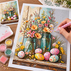 Spring Flower Vase Diamond Painting Kit Easter Art