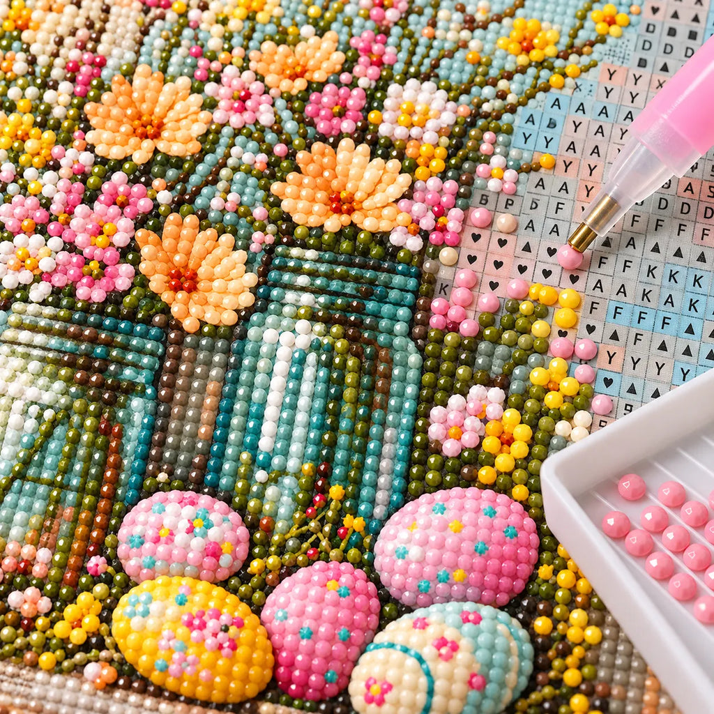 Spring Flower Vase Diamond Painting Kit Easter Art