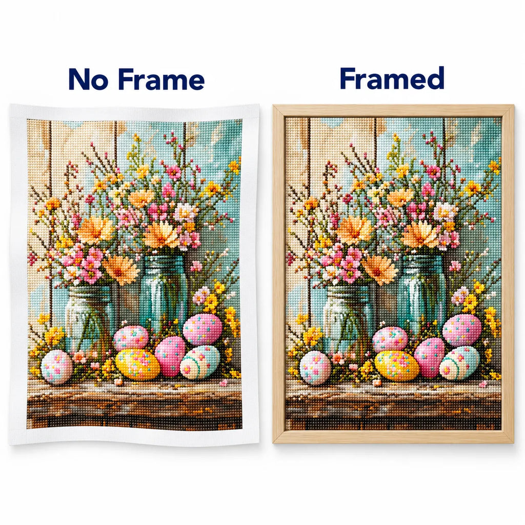 Spring Flower Vase Diamond Painting Kit Easter Art