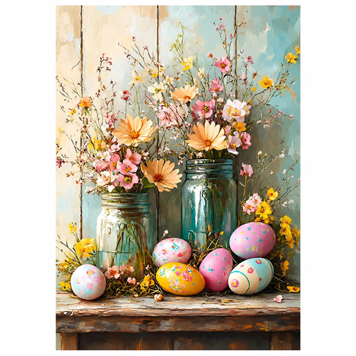 Spring Flower Vase Diamond Painting Kit Easter Art