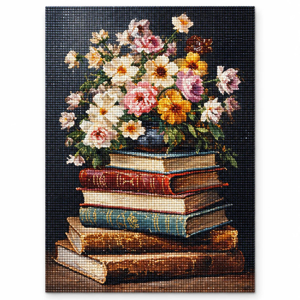 Vintage Flower Books Diamond Painting Kit Classic Art