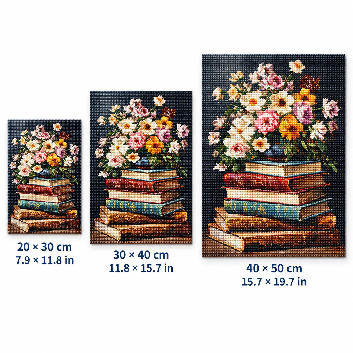 Vintage Flower Books Diamond Painting Kit Classic Art
