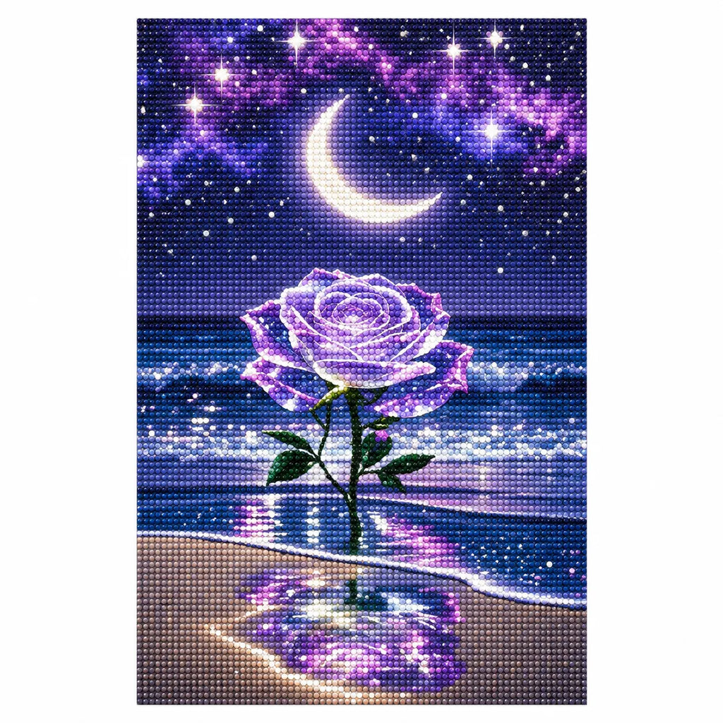 Moonlight Rose Diamond Painting Kit Fantasy Ocean Art
