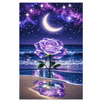 Moonlight Rose Diamond Painting Kit Fantasy Ocean Art