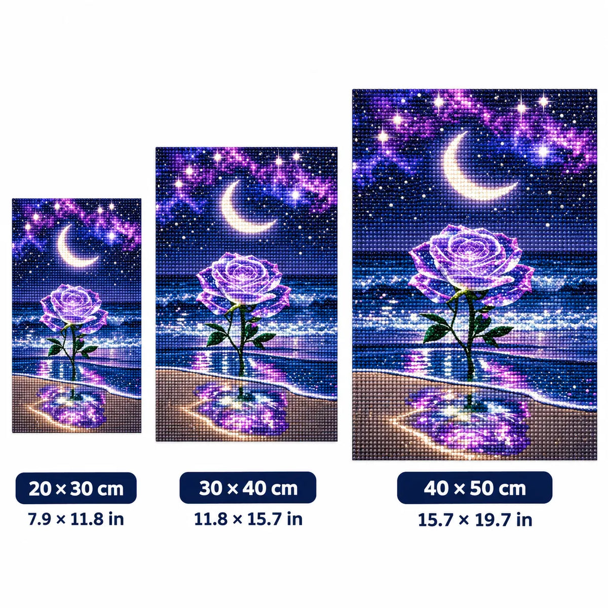 Moonlight Rose Diamond Painting Kit Fantasy Ocean Art