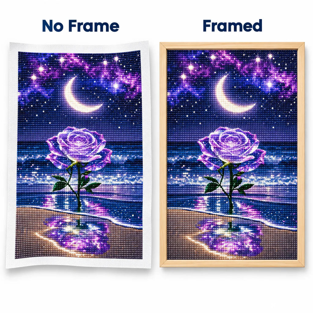 Moonlight Rose Diamond Painting Kit Fantasy Ocean Art