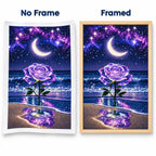 Moonlight Rose Diamond Painting Kit Fantasy Ocean Art