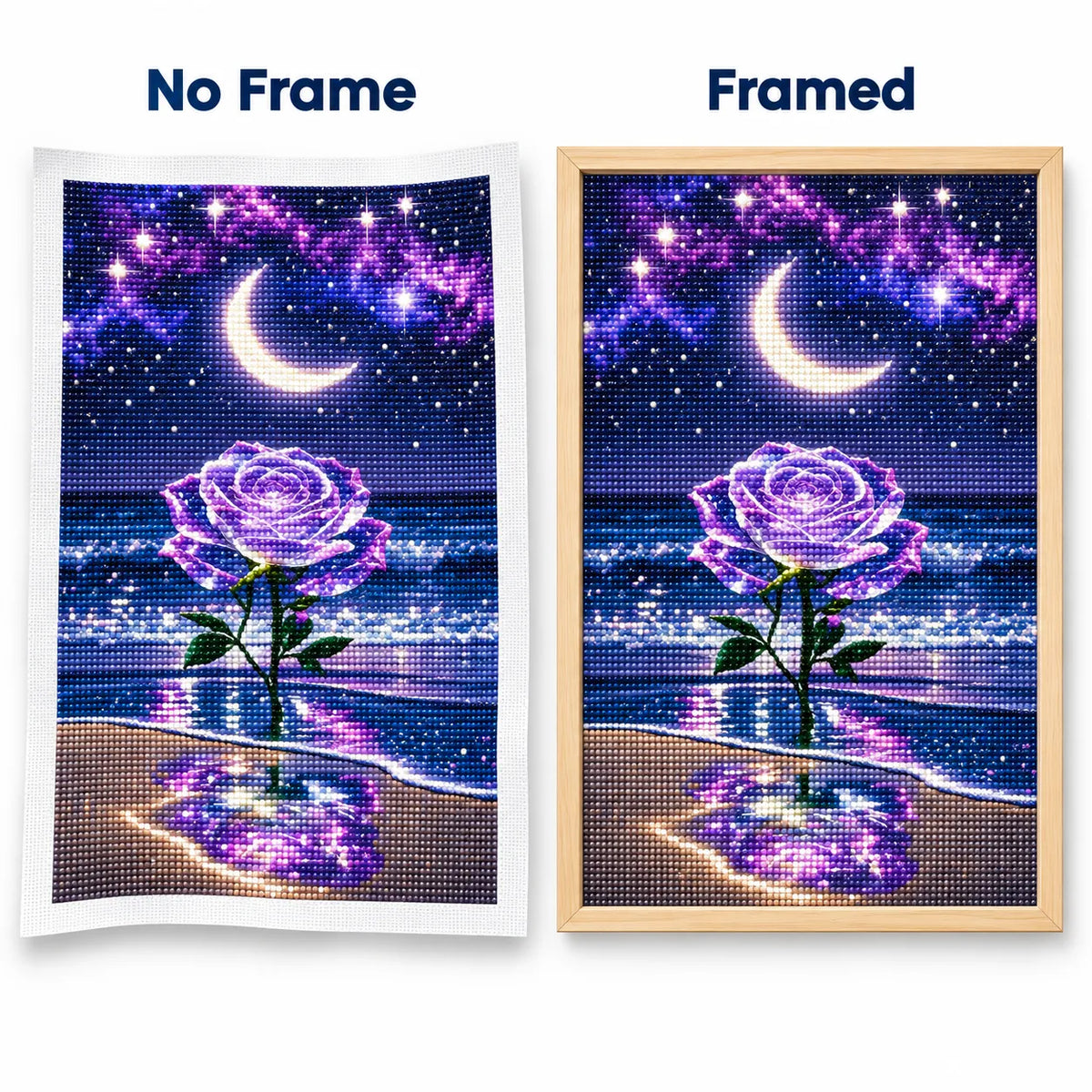 Moonlight Rose Diamond Painting Kit Fantasy Ocean Art