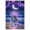 Moonlight Rose Diamond Painting Kit Fantasy Ocean Art