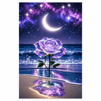 Moonlight Rose Diamond Painting Kit Fantasy Ocean Art