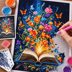 Magic Blooming Book Diamond Painting Kit Fantasy Art