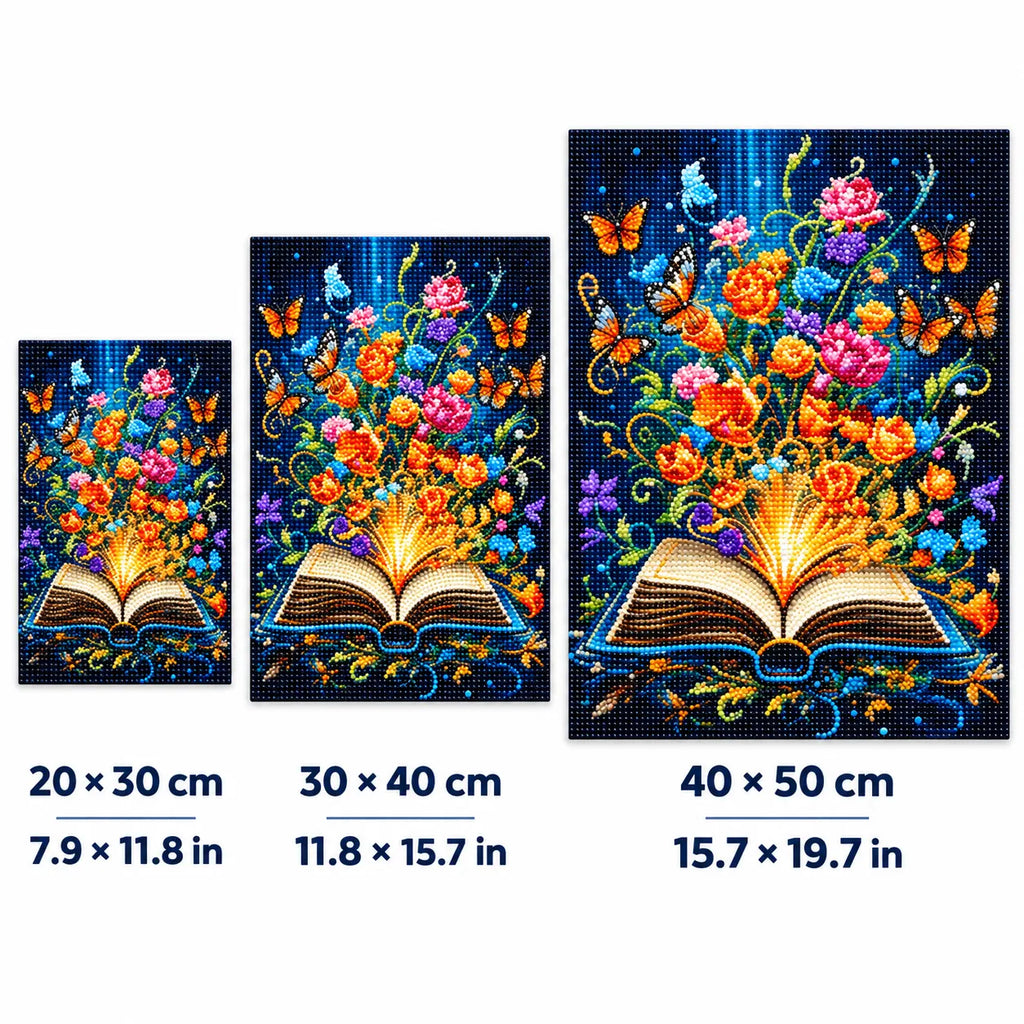 Magic Blooming Book Diamond Painting Kit Fantasy Art
