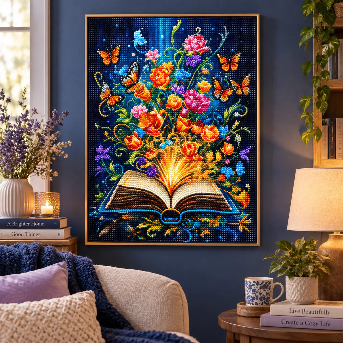 Magic Blooming Book Diamond Painting Kit Fantasy Art