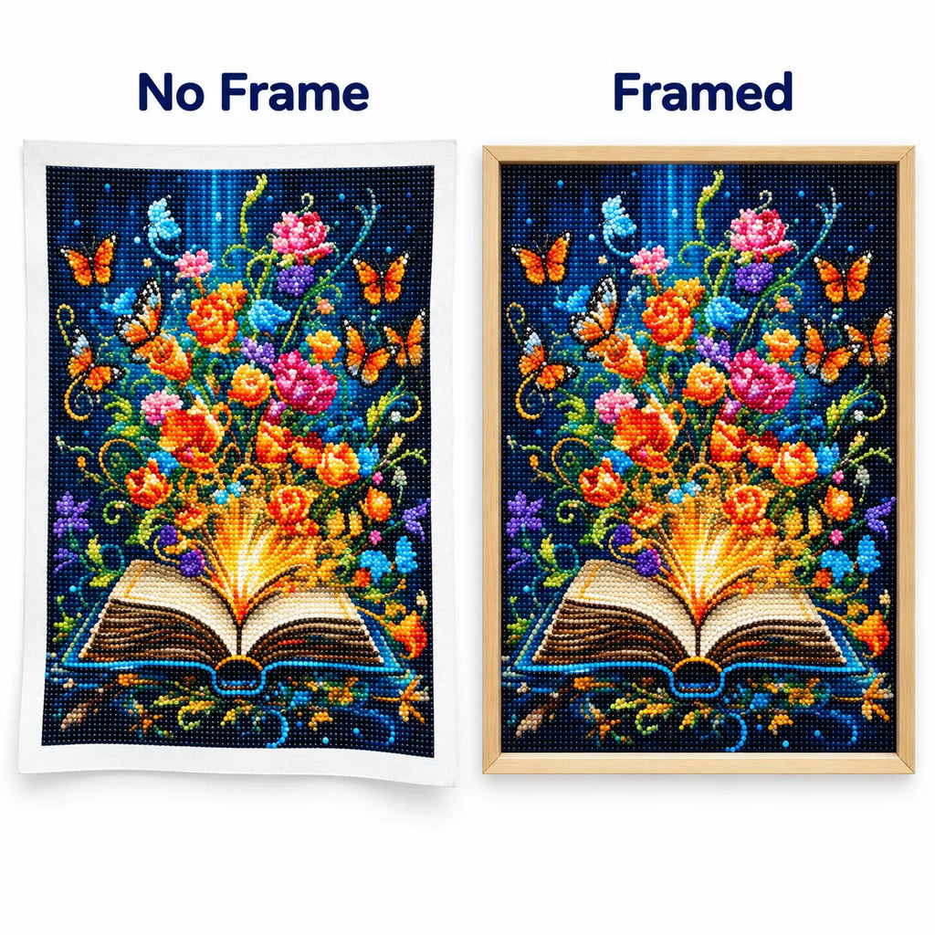 Magic Blooming Book Diamond Painting Kit Fantasy Art