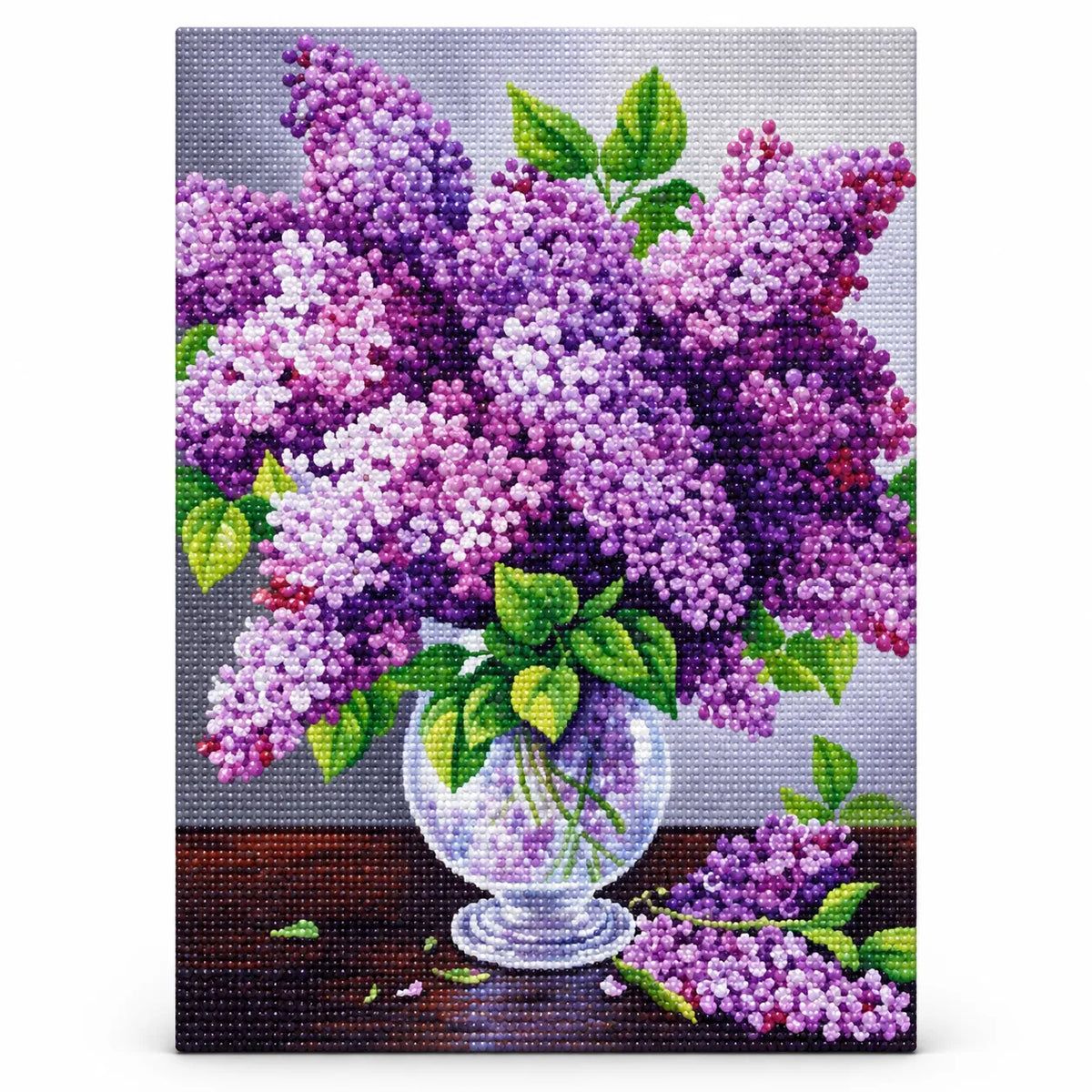 Purple Lilac Flower Vase Diamond Painting Kit Art