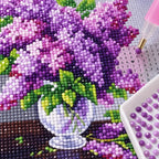 Purple Lilac Flower Vase Diamond Painting Kit Art