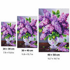 Purple Lilac Flower Vase Diamond Painting Kit Art