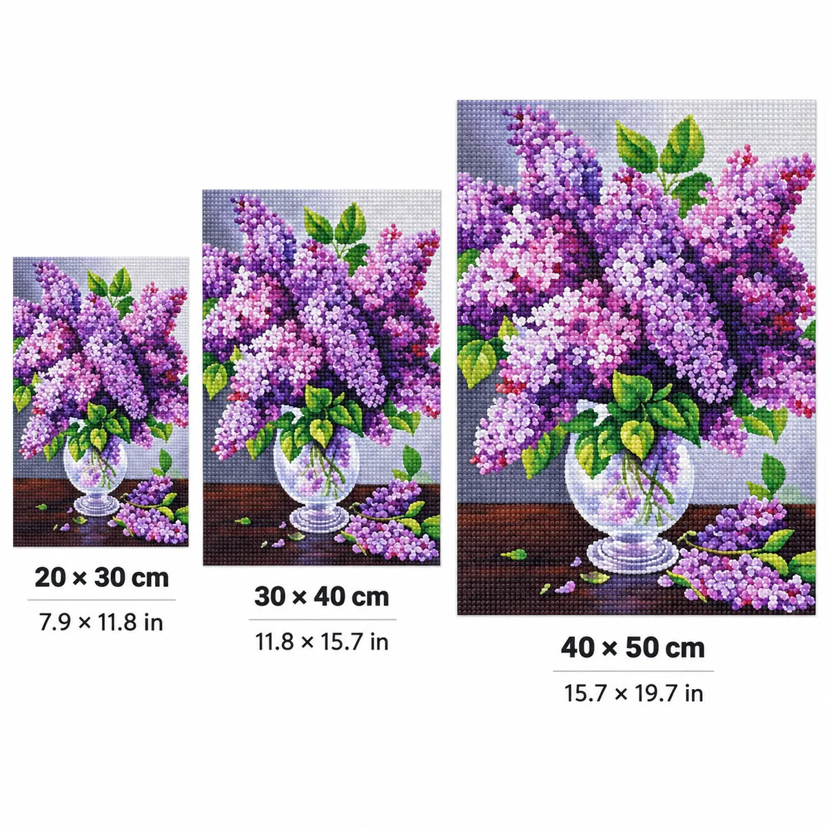 Purple Lilac Flower Vase Diamond Painting Kit Art