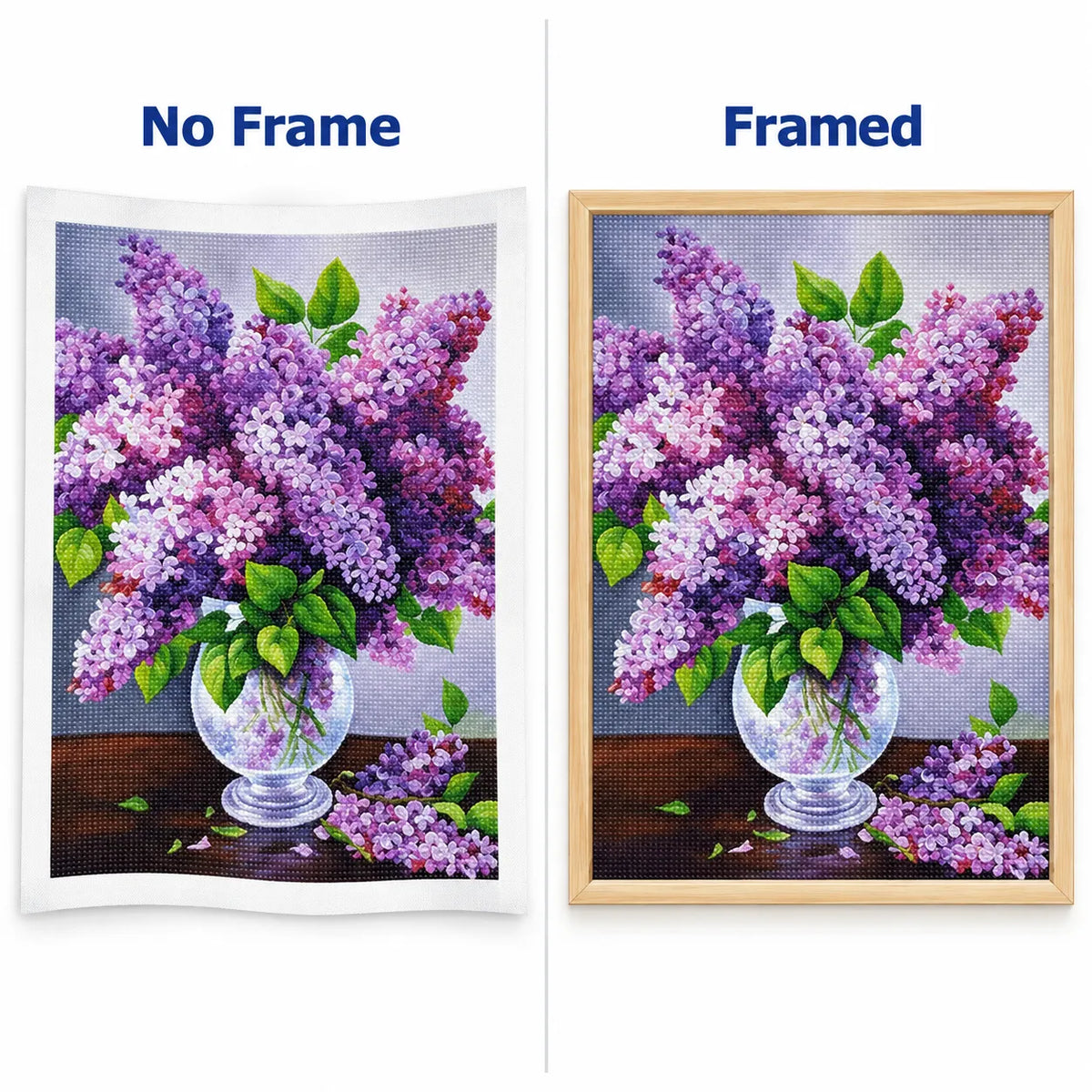 Purple Lilac Flower Vase Diamond Painting Kit Art