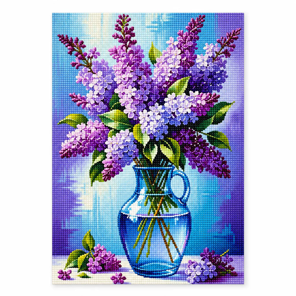 Purple Lilac Vase Floral Diamond Painting Kit