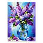 Purple Lilac Vase Floral Diamond Painting Kit