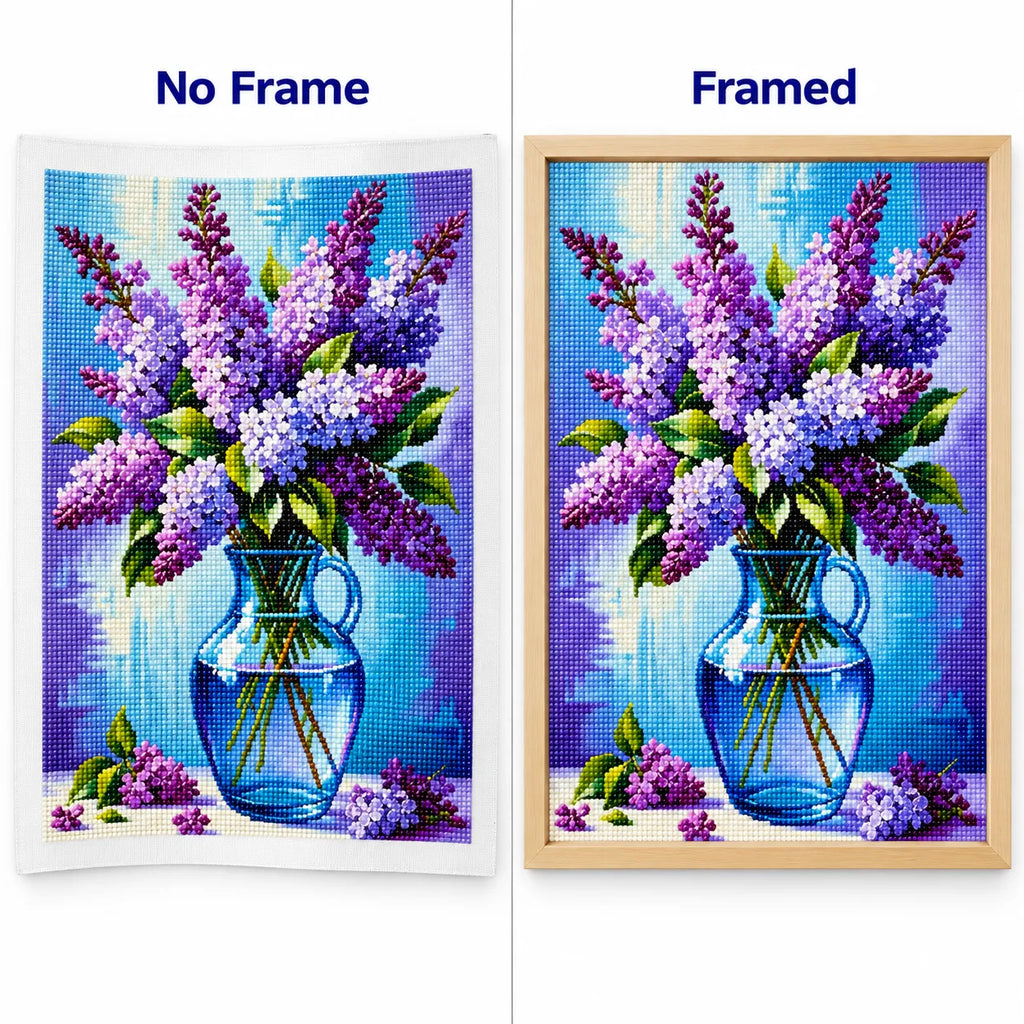 Purple Lilac Vase Floral Diamond Painting Kit