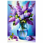 Purple Lilac Vase Floral Diamond Painting Kit