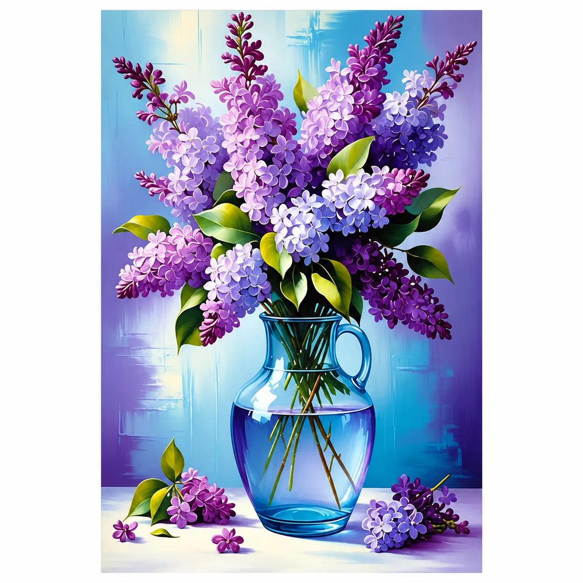 Purple Lilac Vase Floral Diamond Painting Kit